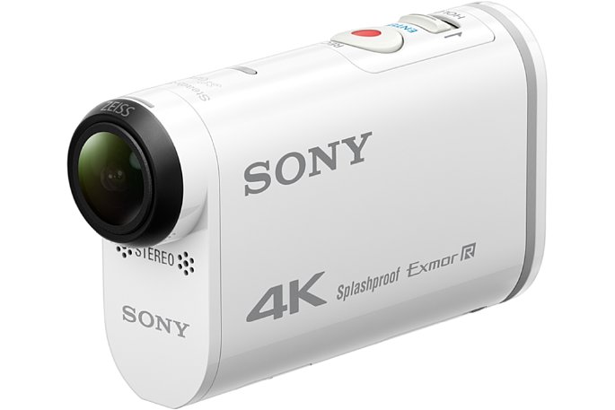 Bild Ein großer 4K-Aufdruck an der Seite der Sony FDR-X1000V weißt auf deren hohe Video-Auflösung hin. [Foto: Sony]