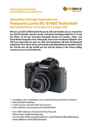 Bild Panasonic Lumix DC-G100D im Test (Premium-Version), Seite 1 [Foto: MediaNord]