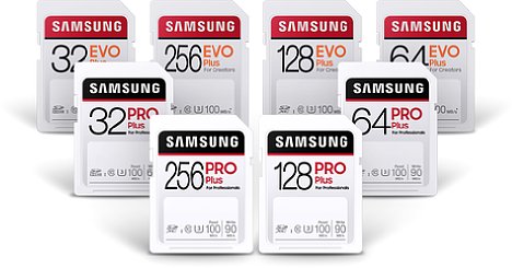 Bild Samsung Evo Plus und Pro Plus SD-Karten. [Foto: Samsung]