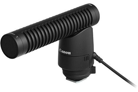 Bild Das Stereo-Richtmikrofon Canon DM-E1 verfügt über drei Charakteristika: Shotgun-Mono, 90° Stereo und 120° Stereo. [Foto: Canon]