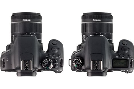 Bild Im direkten Vergleich der Kameras ist der Unterschied zwischen der EOS 800D (links) mit der EOS 77D (rechts) sichtbar. [Foto: MediaNord]