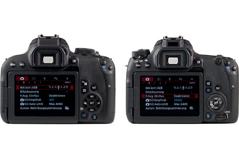 Bild Beide Kameras im direkten Vergleicht (EOS 800D links und EOS 77D rechts). [Foto: MediaNord]
