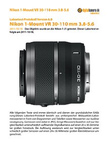 Nikon 1-Mount VR 30-110 mm 3.8-5.6 mit 1 J1 Labortest, Seite 1 [Foto: MediaNord]