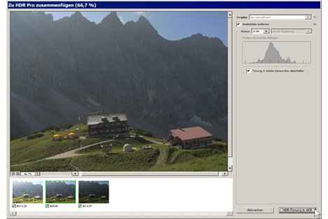 Bild 32-Bit-Zwischenergebnisse aus dem HDR-Dialog lassen sich in Photoshop CC per Schaltfläche direkt an den Raw-Dialog weitergeben. [Foto: Heico Neumeyer]