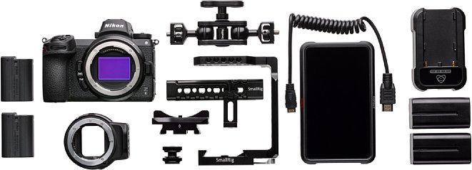 Bild Lieferumfang des knapp 2.900 Euro teuren Nikon Z 6 Essential Movie Kits. [Foto: Nikon]