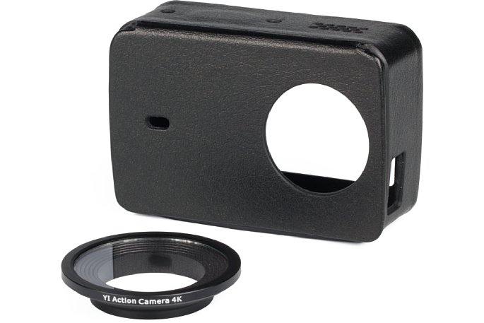Bild Das Yi 4K Action Camera Protection Set besteht aus einer Lederhülle (ja, wirklich mit echtem Leder bezogen, das stamme sogar aus Europa, schreibt der Hersteller) und einem planen, sehr hochwertigen UV-Schutzfilter. [Foto: MediaNord]