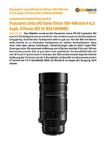 Panasonic Leica DG Vario-Elmar 100-400 mm 4-6.3 Asph. II Power OIS (H-RSA100400E) mit Lumix DC-G9 II Labortest, Seite 1 [Foto: MediaNord]