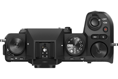 Bild Zahlreiche Bedienelemente der Fujifilm X-S20 wurden vergrößert, etwa die ISO- und Q-Menü-taste sowie die Räder links und rechts des Suchers. Neu ist der Vlog-Modus auf dem Programmwählrad. [Foto: Fujifilm]