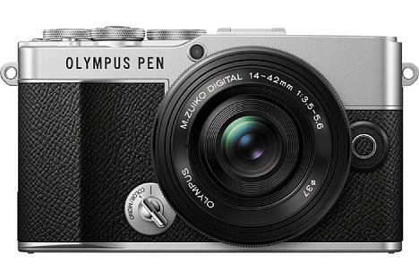 Bild ... oder in Silber-Schwarz erhältlich sein. Ohne Objektiv soll die Olympus Pen E-P7 knapp 800 Euro kosten, das Set mit dem 14-42 mm F3.5-5.6 ED EZ ist 100 Euro teurer. [Foto: Olympus]