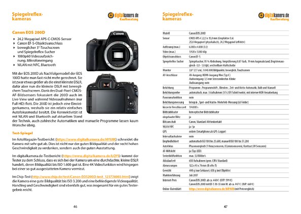 Bild Die Canon EOS 200D ist die kleinste Spiegelreflexkamera mit beweglichem Monitor. Im Vergleich zu den anderen Kameras sieht man das in der neuen Ausgabe jetzt ganz leicht. [Foto: MediaNord]