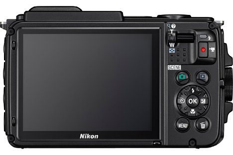 Bild Auf der Rückseite bietet die Nikon Coolpix AW130 einen 7,5 Zentimeter großen, 921.000 Bildpunkte auflösenden OLED-Bildschirm. [Foto: Nikon]