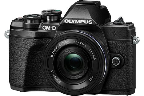 Bild Die Olympus OM-D E-M10 Mark III gibt es auch mit einem schwarzen Gehäuse. [Foto: Olympus]