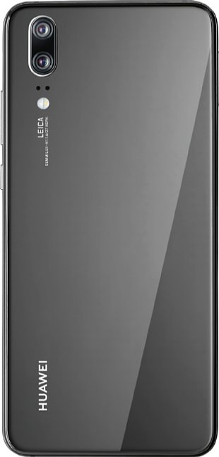 Bild Im Gegensatz zum P20 Pro kommt beim Huawei P20, hier in Schwarz, eine herkämmliche Doppel-Kamera mit 20 Megapixel Monochrom- und 12 Megapixel Farb-Sensor zum Einsatz. [Foto: Huawei]