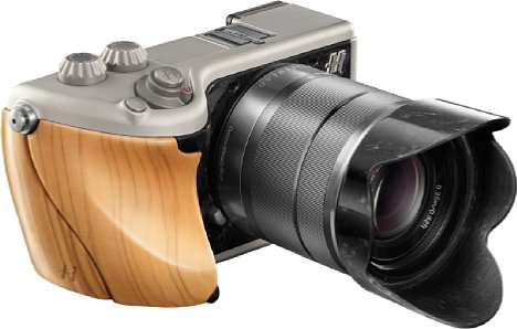 Bild Wie bei allen rebrandeten Sony-Kameras von Hasselblad kann der Kunde unter zahlreichen Holzarten für den Griff wählen. [Foto: Hasselblad]
