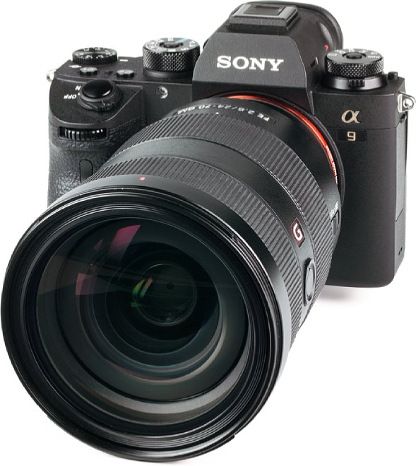 Bild Im Vergleich zur Sony Alpha 9 wirkt das Sony FE 24-70 mm F2.8 GM riesig. [Foto: MediaNord]