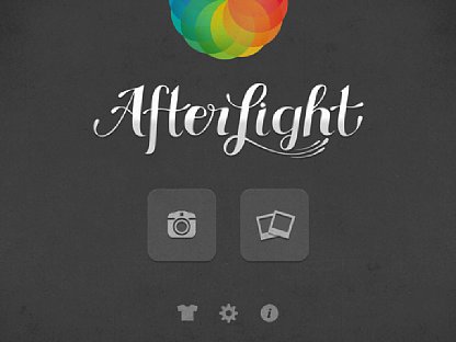 Bild Auf dem Startbildschirm der App AfterLight kann zwischen einem Foto aus dem Album und einer neuen Aufnahme gewählt werden. [Foto: Ralf Spoerer]