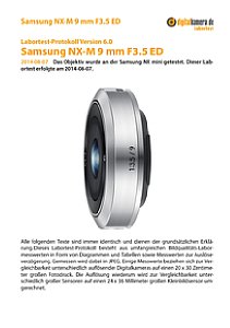 Samsung NX-M 9 mm F3.5 ED mit NX mini Labortest, Seite 1 [Foto: MediaNord]
