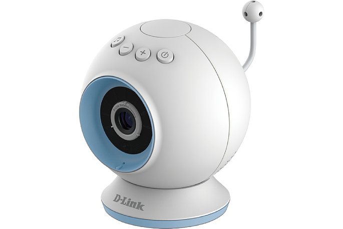 Bild Die D-Link EyeOn Baby Camera DCS-825L hat ein formschönes, recht hochwertiges Gehäuse. Der "Stengel" hinten am Gehäuse ist der Temperaturfühler für die Raumtemperatur. Die runde Fläche oben zeigt dann anhand ihrer Farbe den Temperaturbereich an. [Foto: D-Link]