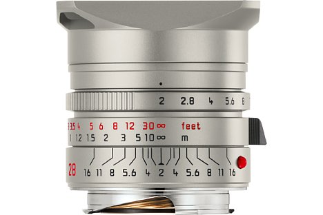 Bild Das passende Leica Summicron-M 1:2/28 mm Asph. ist dagegen "nur" titan-eloxiert. [Foto: Leica]