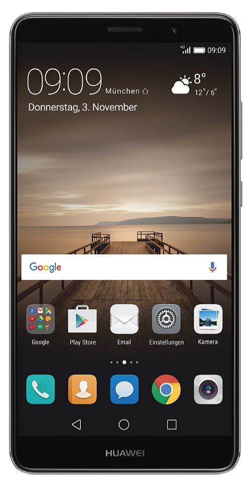 Bild Dank schmaler
Bildschirmränder ist das Huawei Mate 9 trotz 5,9-Zoll-Display effektiv nicht größer als ein
iPhone 7 Plus (mit 5,5-Zoll-Display). [Foto: Huawei]