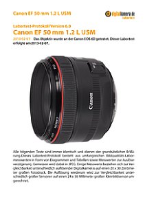 Canon EF 50 mm 1.2 L USM mit EOS 6D Labortest, Seite 1 [Foto: MediaNord]