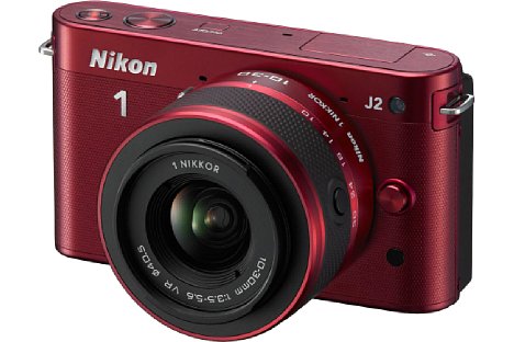 Bild Das Rot der Nikon 1 J2 wurde zu einem dezenten Weinrot. [Foto: Nikon]
