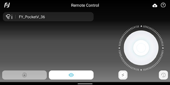 Bild Im Remote-Control-Modus bietet die FeiyuTech ON Smartphone-App einen virtuellen Joystick, mit dem man den Gimbal fernbedienen kann. Im Gimbal selbst muss dazu natürlich ein anderes Smartphone sitzen. [Foto: MediaNord]