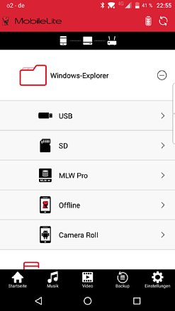 Bild Der Explorer der MobileLite-App bietet Zugriff auf den internen sowie angeschlossene Speicher. [Foto: MediaNord]