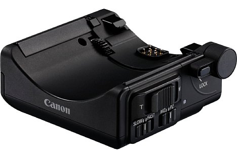 Bild Der optionale Power Zoom Adapter PZ-E1 erweitert das Canon EF-S 18-135 mm 3.5-5.6 IS USM um eine motorische Zoomsteuerung, die mit passender Kamera und App sogar per WLAN gesteuert werden kann. [Foto: Canon]