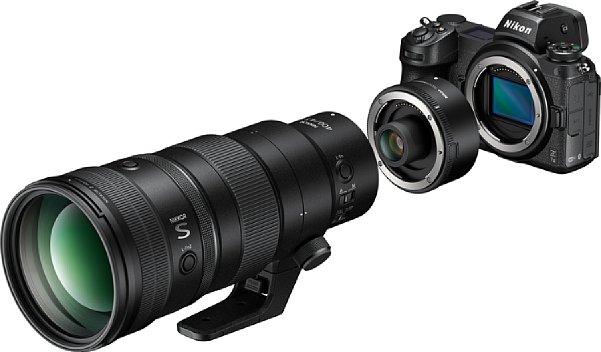 Bild Das Nikon Z 400 mm F4.5 VR S ist mit den Telekonvertern kompatibel. Mit dem 2-fach-Konverter ergibt sich wie hier zu sehen an der Z 7II beispielsweise eine Brennweite von 800 Millimetern – mit einer Lichtstärke von F9. [Foto: Nikon]
