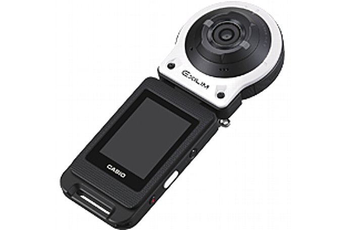 Bild Casio Exilim EX-FR10 mit weißer Kamerafront. Das Bedienteil ist in diesem Fall schlicht schwarz. [Foto: Casio]
