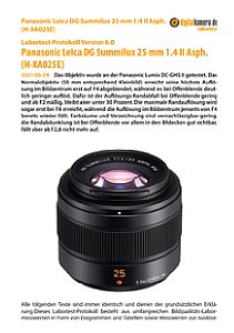 Panasonic Leica DG Summilux 25 mm 1.4 II Asph. (H-XA025E) mit Lumix DC-GH5 II Labortest, Seite 1 [Foto: MediaNord]