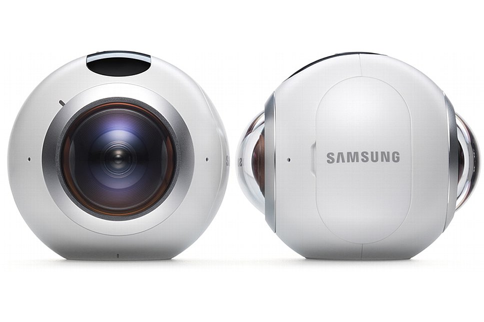 Bild Die Samsung Gear 360 Panoramakamera besitzt vorne und hinten je eine Kamera mit Fisheye-Objektiv. [Foto: Samsung]