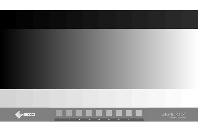 Bild Mit dem Testbild kann die Tonwertwiedergabe des Eizo Monitors visuell überprüft werden. [Foto: MediaNord]