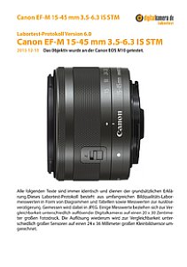 Canon EF-M 15-45 mm 3.5-6.3 IS STM mit EOS M10 Labortest, Seite 1 [Foto: MediaNord]