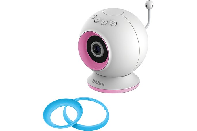 Bild Die hellblauen Zierringe D-Link EyeOn Baby Camera DCS-825L können gegen rosafarbene ausgetauscht werden. [Foto: D-Link]