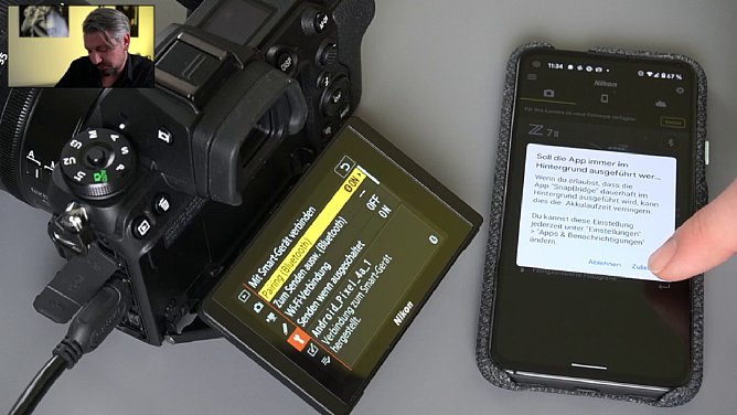 Manuel Quarta im Schulungs-Videos "Nikon Z-System im Detail", Kapitel "Verbindung mit der Snapbridge-App über Bluetooth". [Foto: MediaNord]