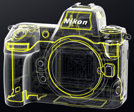 Bild Das Gehäuse der Nikon Z 8 besteht aus einer Magnesiumlegierung. Zahlreiche Dichtungen schützen die Kamera vor eindringendem Spritzwasser und Staub. [Foto: Nikon]