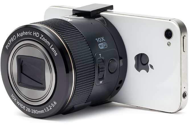 Bild Kodak Pixpro Smart Lens SL10  am iPhone [Foto: JK Imaging Ltd.]