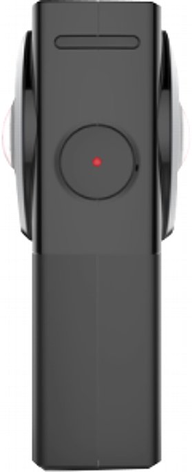 Bild Praktisch, rechteckig, gut. Das schlanke, eckige Gehäuse der Yi 360 VR.besitzt auf der Seite einen großen Aufnahmeknopf. [Foto: Yi Technologies]