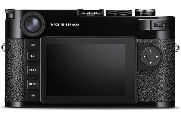 Bild Auch auf der Rückseite der hochglänzend schwarz lackierten Leica M10-R zeigen sich minimale Unterschiede zur bisherigen verchromten Version. [Foto: Leica]
