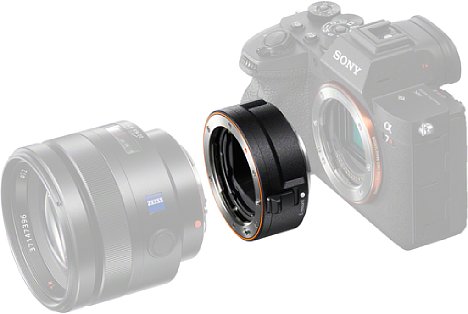 Bild Der seit Ende 2020 erhältliche Sony LA-EA5 Objektivadapter ermöglicht es Besitzern von A-Mount-Objektiven, diese formschön mit einer spiegellosen Sony-Kamera zu verbinden. [Foto: Sony]