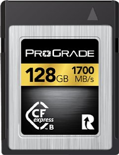 Bild Die Gold-Serie, hier mit der ProGrade CFexpress 128 GB, kann mit mindestens 400 MByte/s beschrieben und 1.700 MByte/s gelesen werden. [Foto: ProGrade]