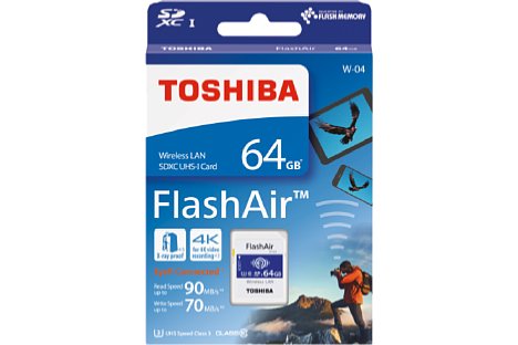 Bild Toshiba FlashAir W-04 64 GByte Class 10. [Foto: Toshiba]