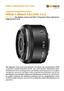 Nikon 1-Mount 18,5 mm 1:1,8 mit 1 V2 Labortest, Seite 1 [Foto: MediaNord]