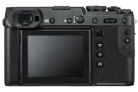 Bild Der Videosucher der Fujifilm GFX 50R löst feine 3,7 Millionen Bildpunkte auf, der 8,2 Zentimeter große Touchscreen bringt es auf 2,36 Millionen Bildpunkte. [Foto: Fujifilm]