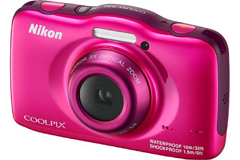 Bild In vier Farben soll die Nikon Coolpix S32 erhältich sein, neben Weiß auch in Pink... [Foto: Nikon]