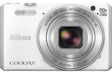 Bild Silber ist bei der Farbpalette der Nikon Coolpix S7000 zwar nicht dabei, wohl aber ein schickes Weiß mit silbernem Objektiv. [Foto: Nikon]