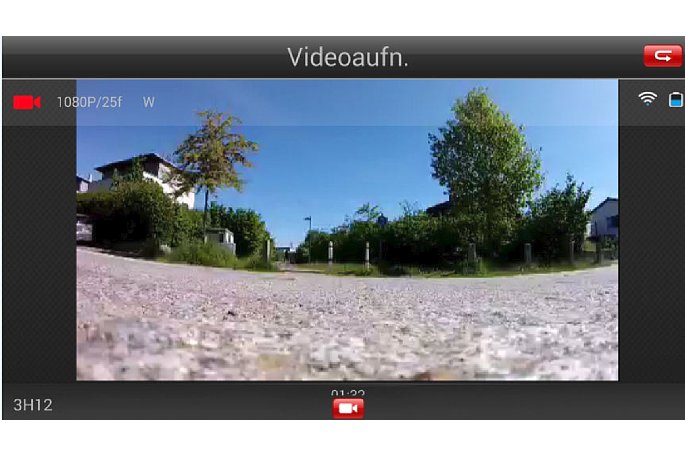 Bild AEE-App für Braun Master Actioncam: Live-Bild während der Video Aufnahme. [Foto: MediaNord]