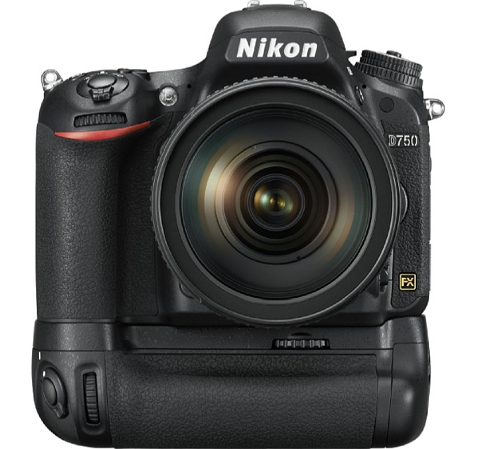 Bild Der optionale Batteriegriff MB-D16 verbessert nicht nur die Ergonomie der Nikon D750 bei Hochformataufnahmen, sondern verlängert auch die Akkulaufzeit. [Foto: Nikon]